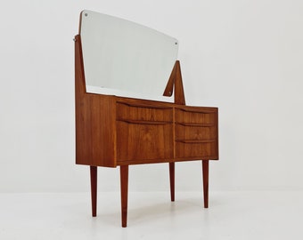 Mid Century Modern Danish teak vanity table/ make up by Cs Odense Furniture, 1960s