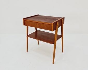 Midcentury Carlstrom & Co teak - rosewood vintage side table/ bedside table/ night stand, 1960s
