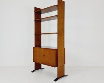 Mid-Century Italian freestanding vintage library bookcase shelf, 1960s