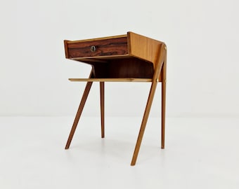 Mid century Scandinavian teak and rosewood side table / bedside table, 1960s