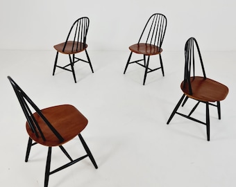 Mid century dining chair by Ilmari Tapiovaara, Hagafors Sweden, 1960s, set of 4