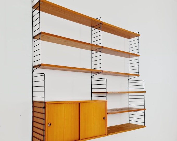 Wall-mounted Original Swedish String Shelf System, Drawers, Bookcase ...