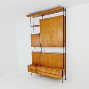 Mid century Teak 8 pieces shelving unit by Hilker for Omnia, Germany 1960s