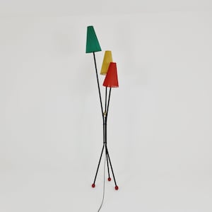 Tripod swedish vintage floor lamp in metal by Dahlquist & Johansson, 1950s