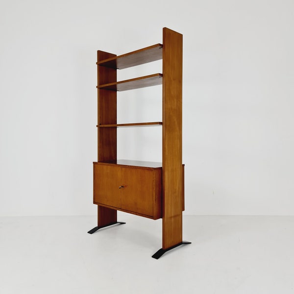 Mid-Century Italian freestanding vintage library bookcase shelf, 1960s