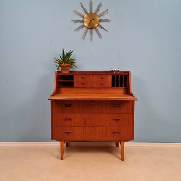 Midcentury vintage sekrtär desk Swedish secretary By Bröderna Gustafsson 1960s