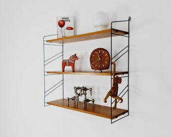 String shelf system by WHB German walnut, 1950s