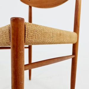 Danish teak & danish cord dining chair by A.M Mobler model 501 1960s, image 8