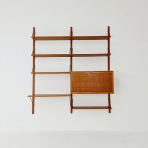 Mid century Danish Teak Wall Unit with bar cabinet & Desk by Poul Cadovius for Royal, Denmark, 1960s image 6