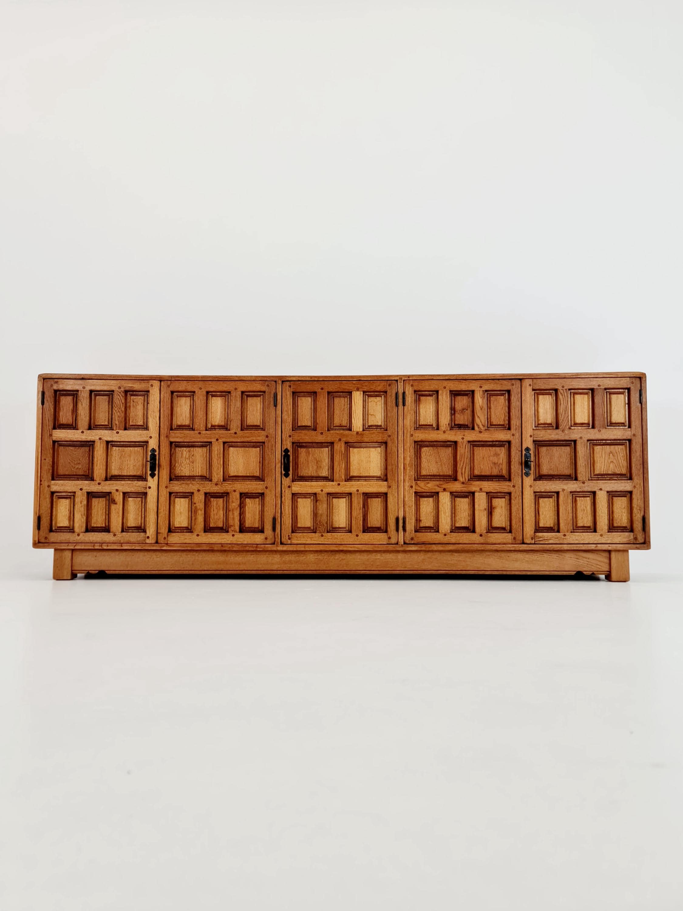 Rare Mid Century Spanish Solid Oak Brutalist Sideboard, 1960s - Etsy