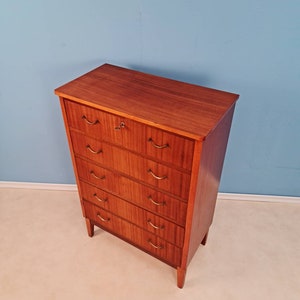 Midcentury danish design chest of drawers / drawer dresser /5 drawers cabinet from the sixties 1960s vintage mahaogany image 7