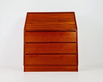 Escritorio de mediados de siglo en teca, diseñado por Kai Kristiansen para giras, Dinamarca, década de 1960