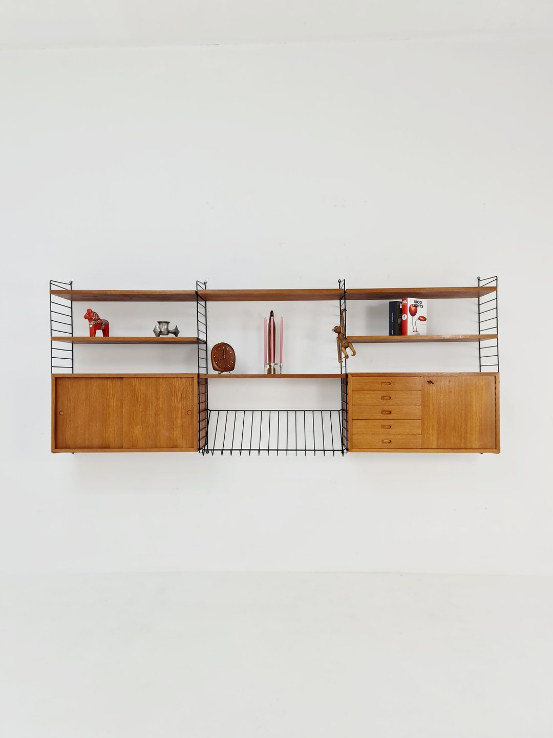 Wall-mounted Original Swedish String Shelf System, Drawers, Bookcase ...