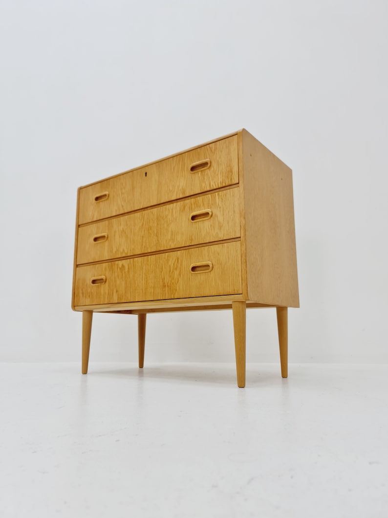 Midcentury danish design chest of drawers / drawer dresser /3 drawers cabinet, 1960s image 5