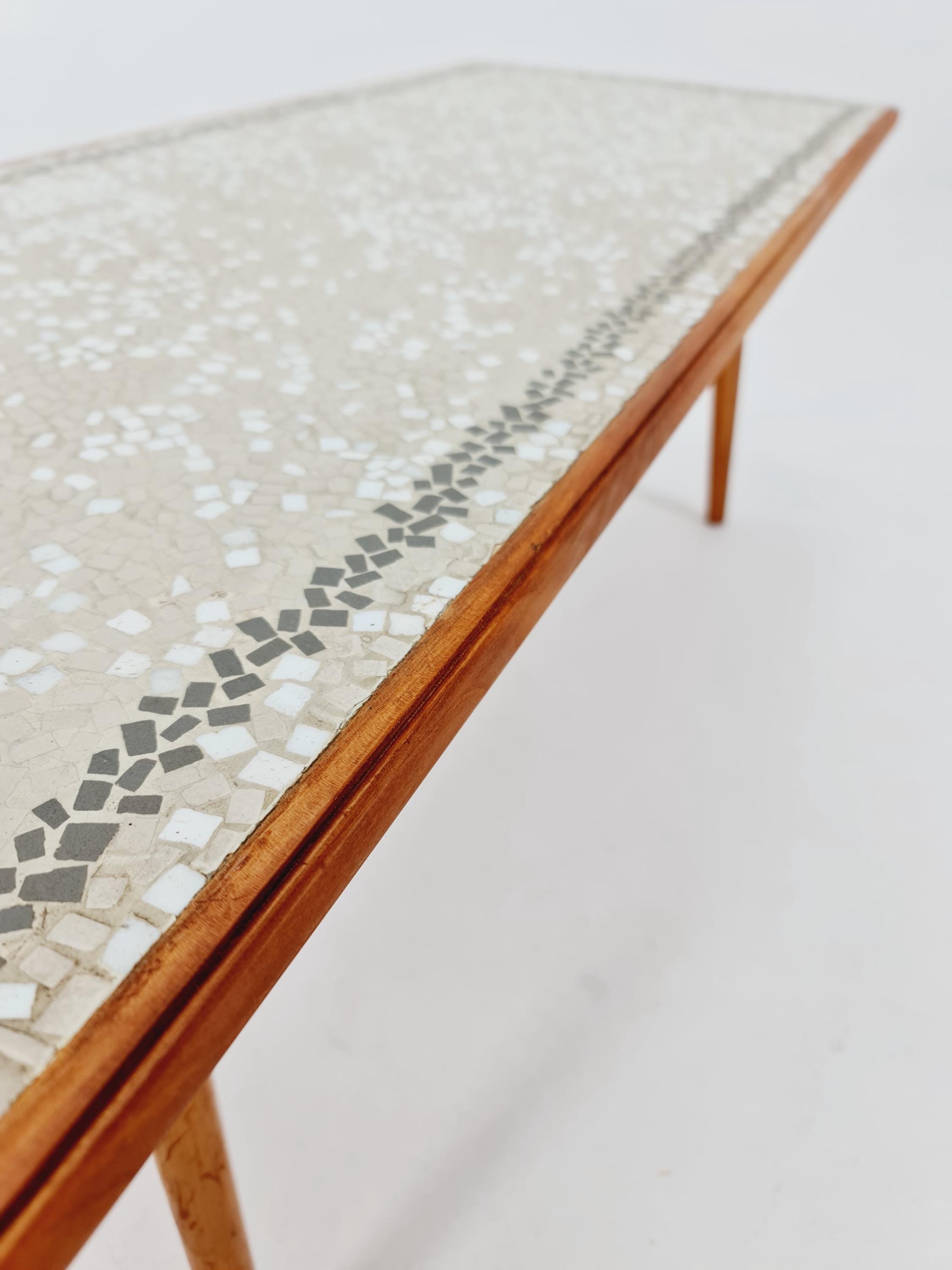 Unique Mosaic & Solid Wood Coffee Table 1950s - Etsy