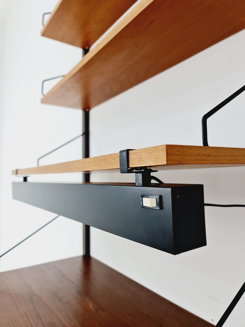 Midcentury Danish Teak Shelving Unit With Desk & light, by Poul Cadovius, 1960s image 6