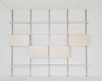 Rare Freestanding Modular George Nelson Wall Unit Bookcase, Herman Miller International collection &quot;Vitra&quot;, 1960s