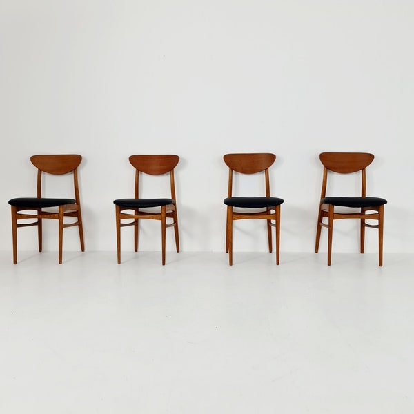 Vintage German solid teak dining chairs from Casala, 1960s, Set of 4