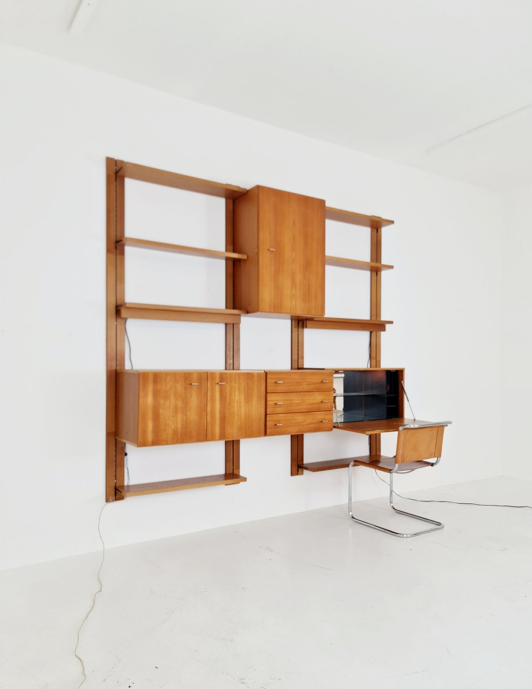 Mid Century Modular Teak Wall Shelving Unit by Preil Form Etsy