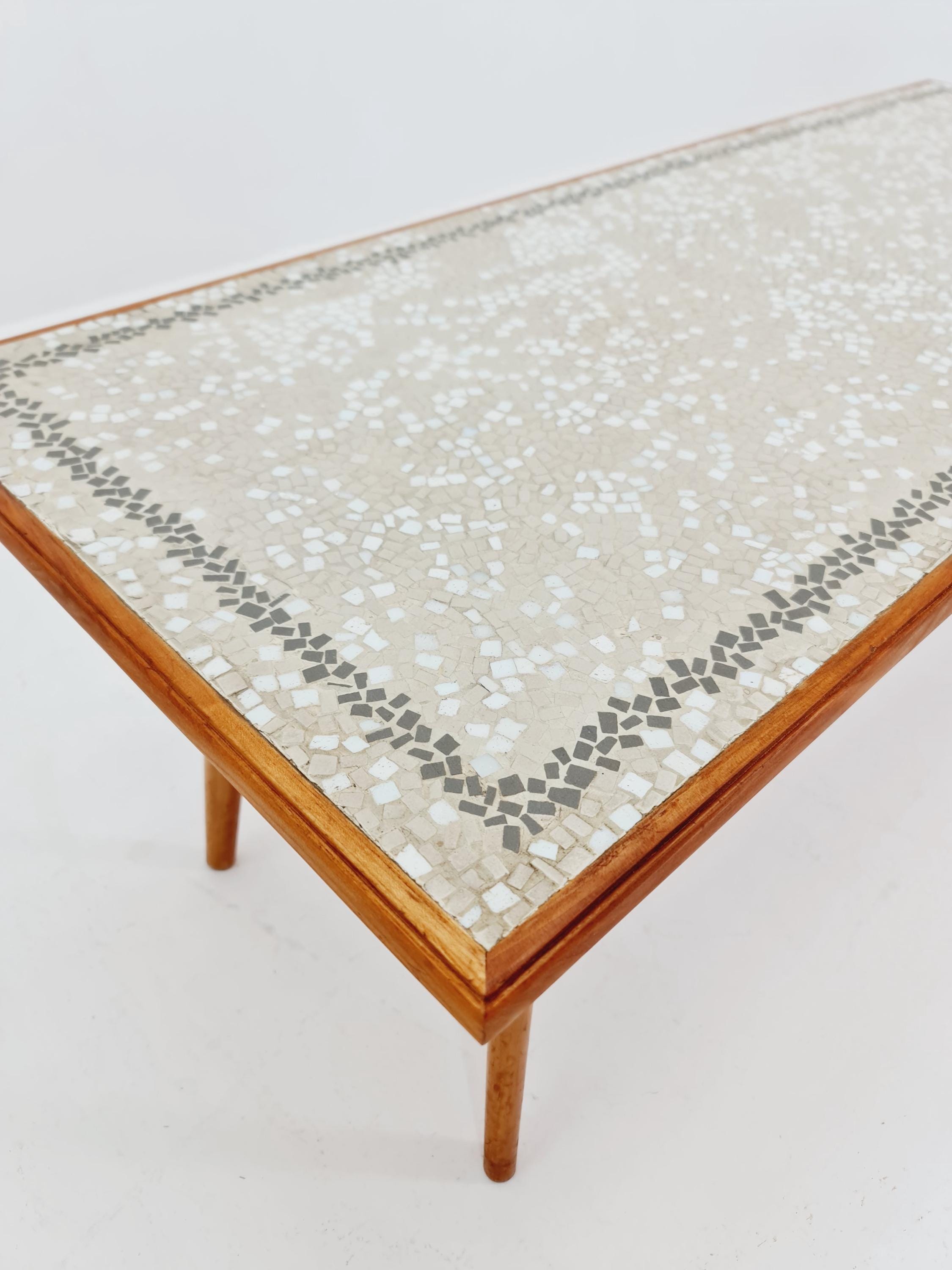 Unique Mosaic & Solid Wood Coffee Table 1950s - Etsy
