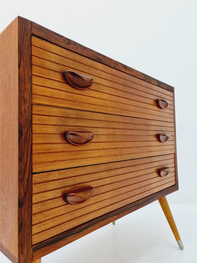 Rare Mid century Modern German teak & rosewood chest of drawers by Ernst Dieter Hilker, 1960s image 7