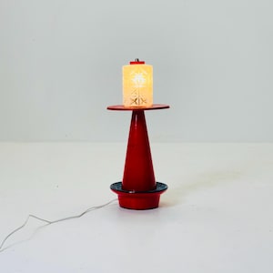 Mid-Century Modern table lamp Glazed Red Ceramic by Dümler & Breiden, Germany, 1960s
