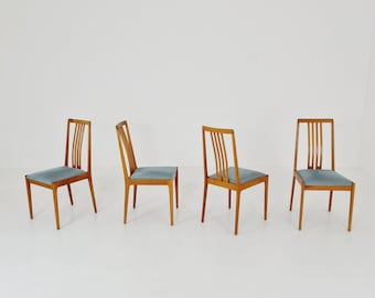 Set of 4 mid-century dining chairs from the 1960s by Lubke Mann möbel