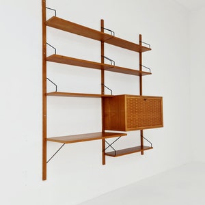 Mid century Danish Teak Wall Unit with bar cabinet & Desk by Poul Cadovius for Royal, Denmark, 1960s image 7