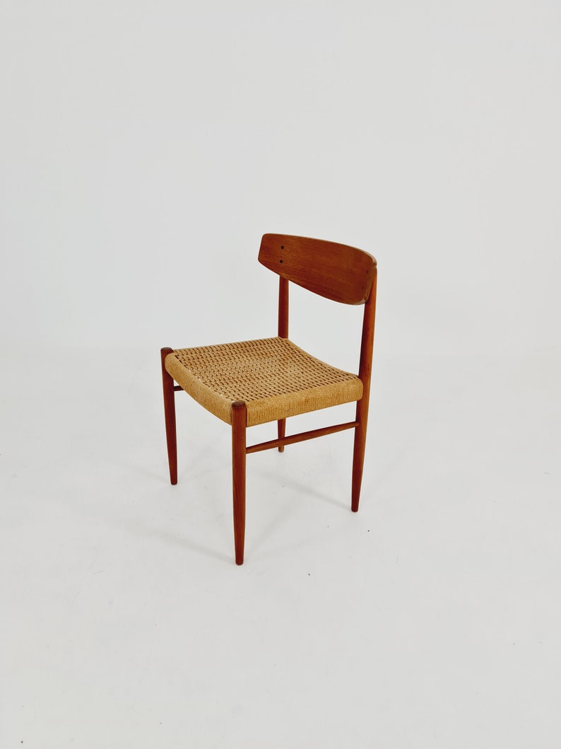 Danish teak & danish cord dining chair by A.M Mobler model 501 1960s, image 10