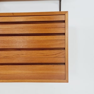 Mid century Danish Teak Wall Unit with records cabinet and magazine rack by Poul Cadovius for Cado, Denmark, 1960s image 7