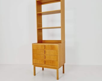 Midcentury Swedish oak bookcase unit By Bertil Fridhagen, Bodafors, 1960s