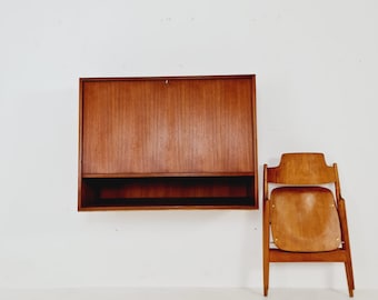 Vintage Danish teak wall hanging Secretary, desk, 1960s