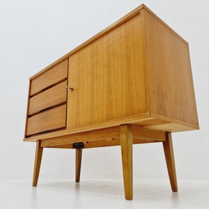 German Mid century Walnut wood chest of drawe, sideboard by FLB Möbel Fabrik , 1950s image 9
