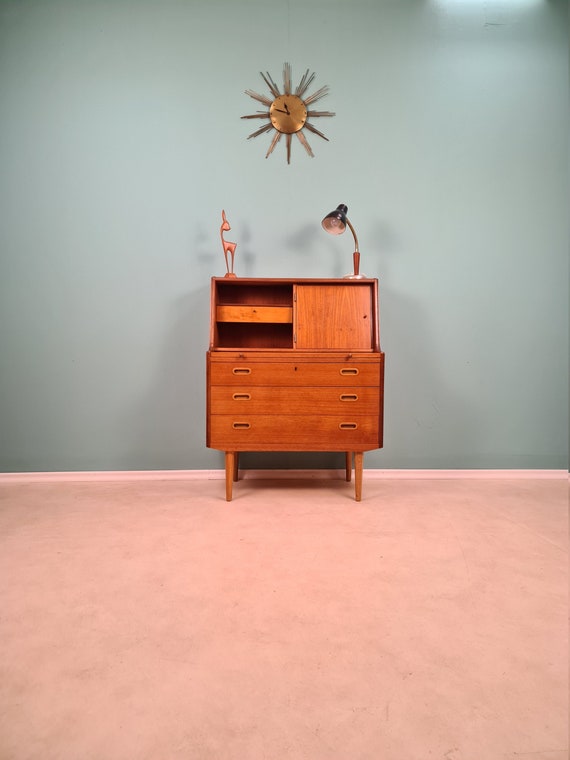 Teak Secretary Desk / Make up Desk From the 60s by the Danish Etsy