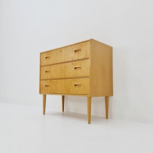 Midcentury danish design chest of drawers / drawer dresser /3 drawers cabinet, 1960s image 2