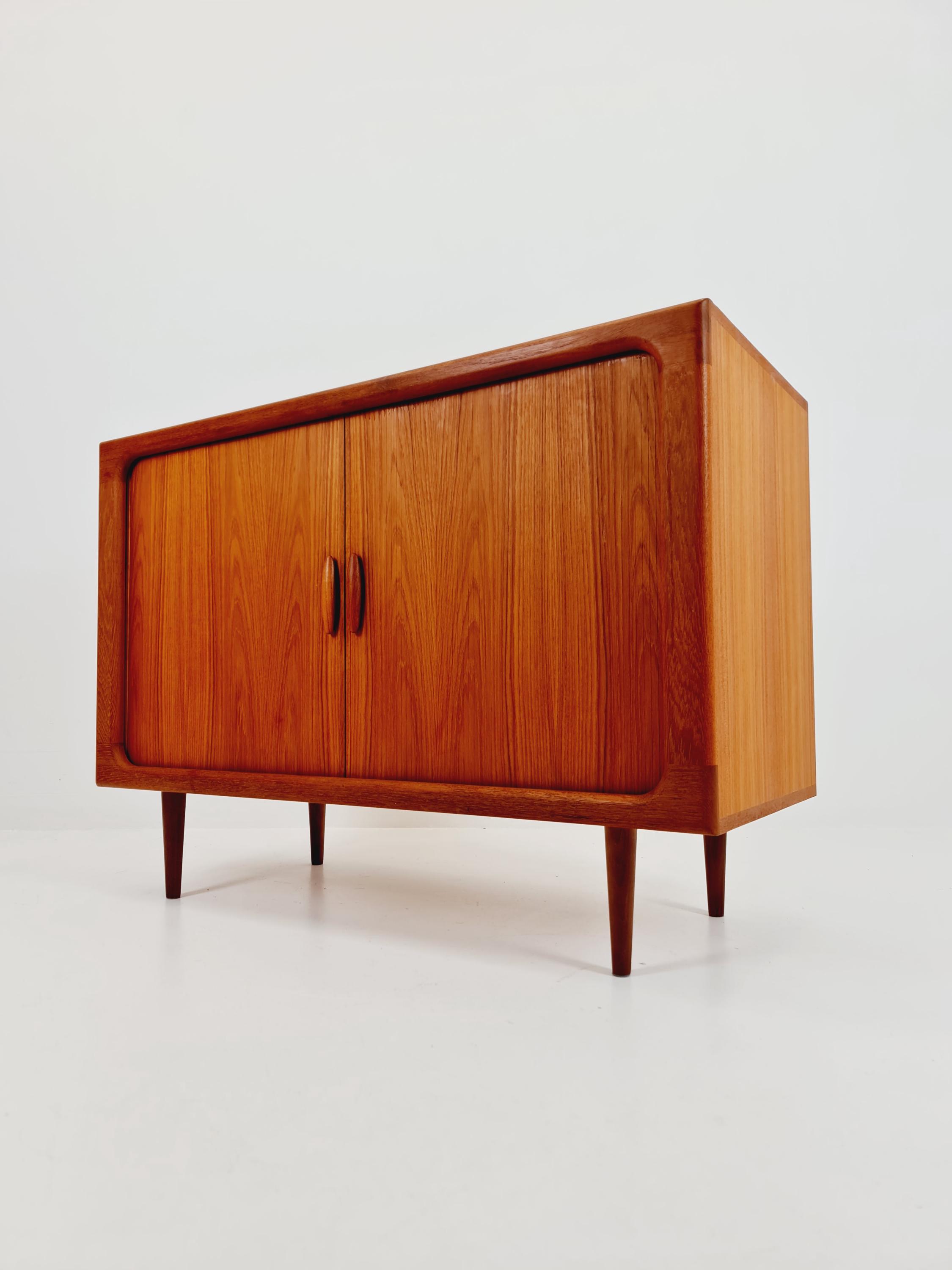 Mid Century Solid Danish Teak Hallway Cabinet, Record Cabinet by