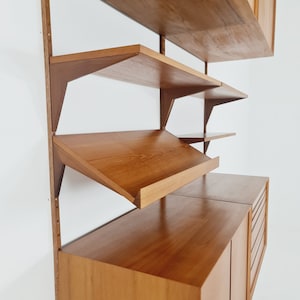 Mid century Danish Teak Wall Unit with records cabinet and magazine rack by Poul Cadovius for Cado, Denmark, 1960s image 8
