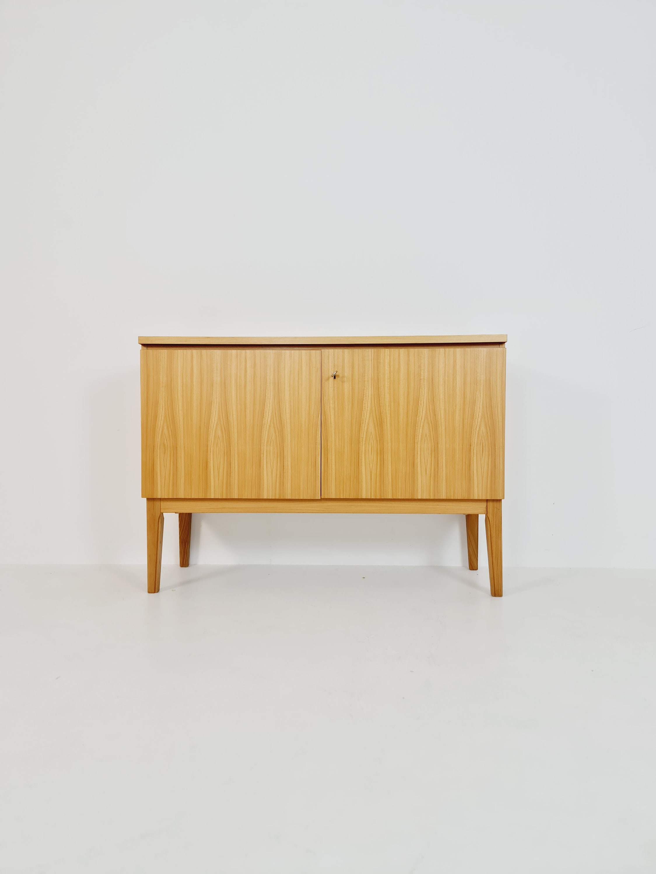German Mid Century Oak Record Cabinet, Sideboard by FLB Möbel
