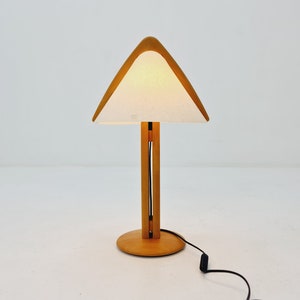 Vintage Danish ash wood large table lamp, 1980s image 1