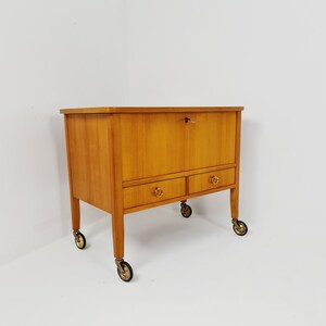 Mid Century Modern German oak vanity table/ make up table from the 60s image 4