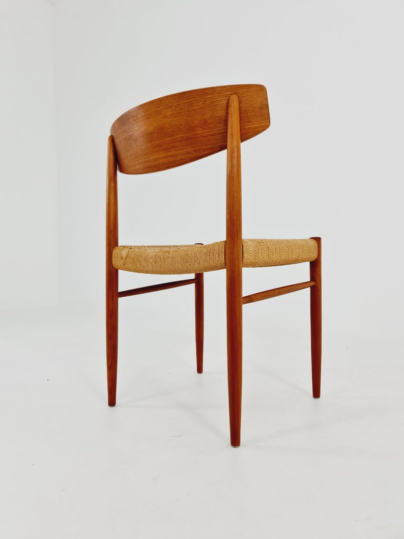 Danish teak & danish cord dining chair by A.M Mobler model 501 1960s, image 5