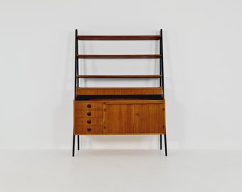 Scandinavian bokshelf / Secretary with drawers mahogany by "Tema", Gillis Lundgren, 1960s