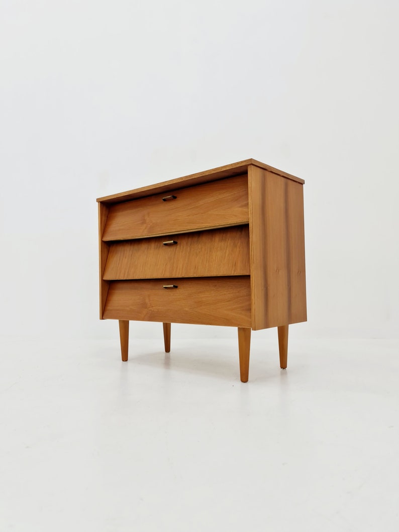 Mid century German hallway cabinet, shoes drawer / 3 drawers cabinet, 1960s image 9