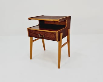 Midcentury Carlström & Co Teak, Rosewood Vintage Side table/ Bedside table/ Night stand, 1960s