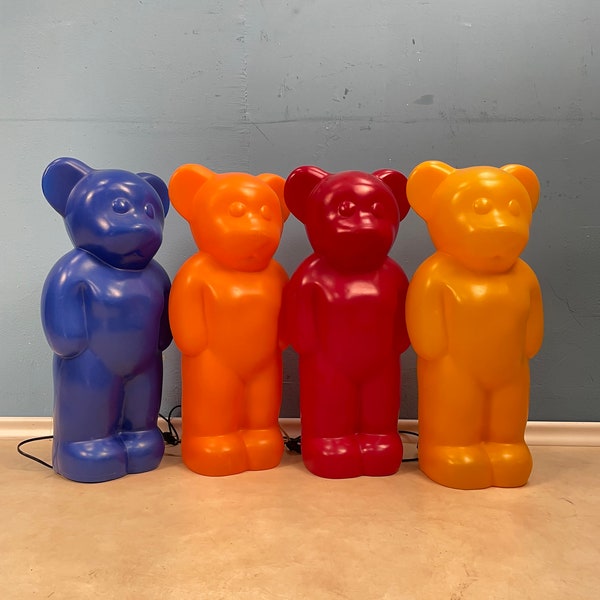 Pop art Lumi Teddy Bear space age night table lamp, 1970s