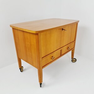 Mid Century Modern German oak vanity table/ make up table from the 60s image 8