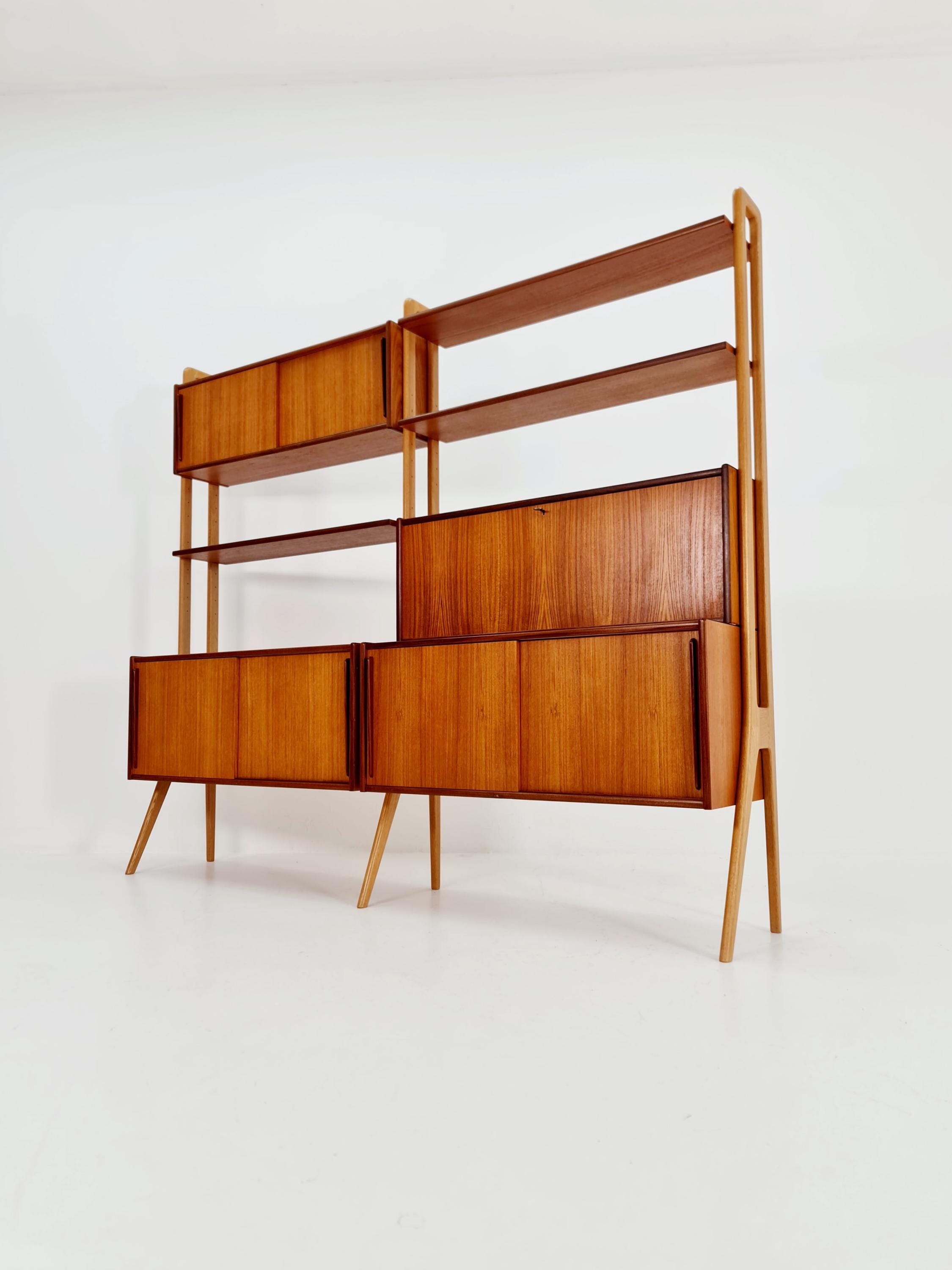 Rare Danish Freestanding Vintage Bookshelf System /room Divider by
