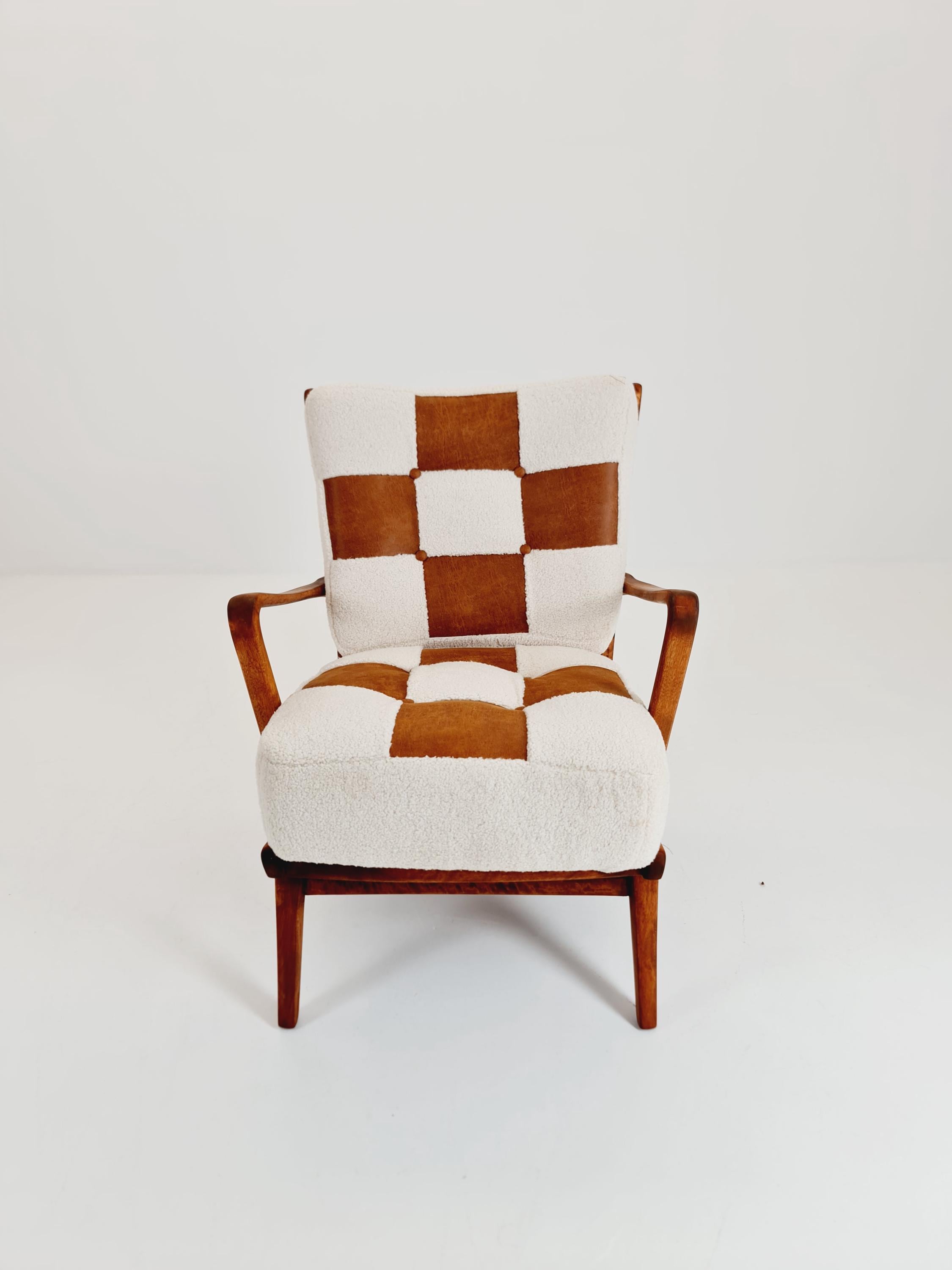 希少なミッドセンチュリードイツ製クラブラウンジチェア、1950 年代