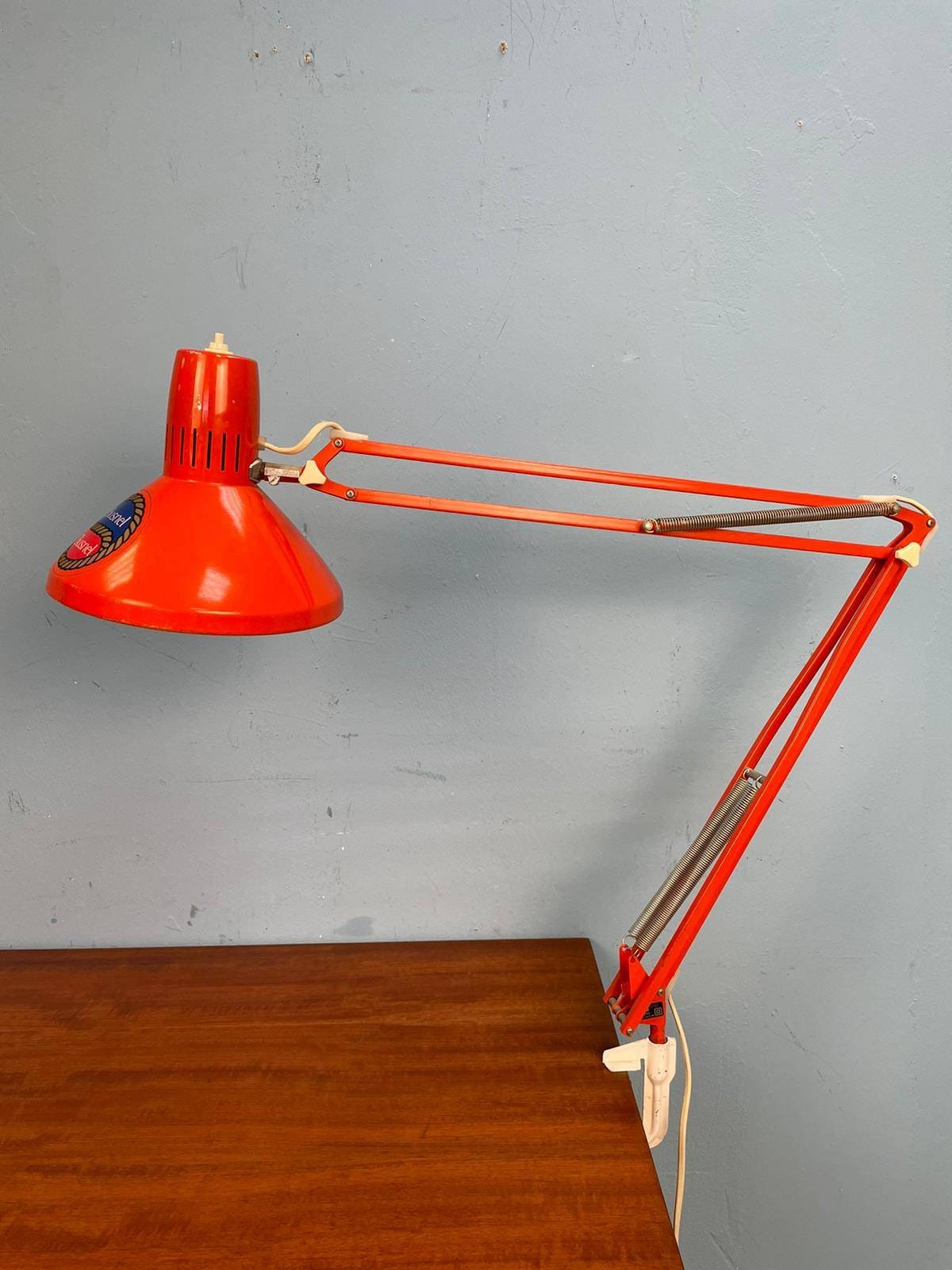 Lampe de bureau rétro orange des années 60/70 -  France