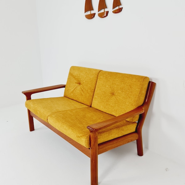 Mid-century Rare Danish teak lounge sofa/ Easy sofa by Grete Jalk, 60s